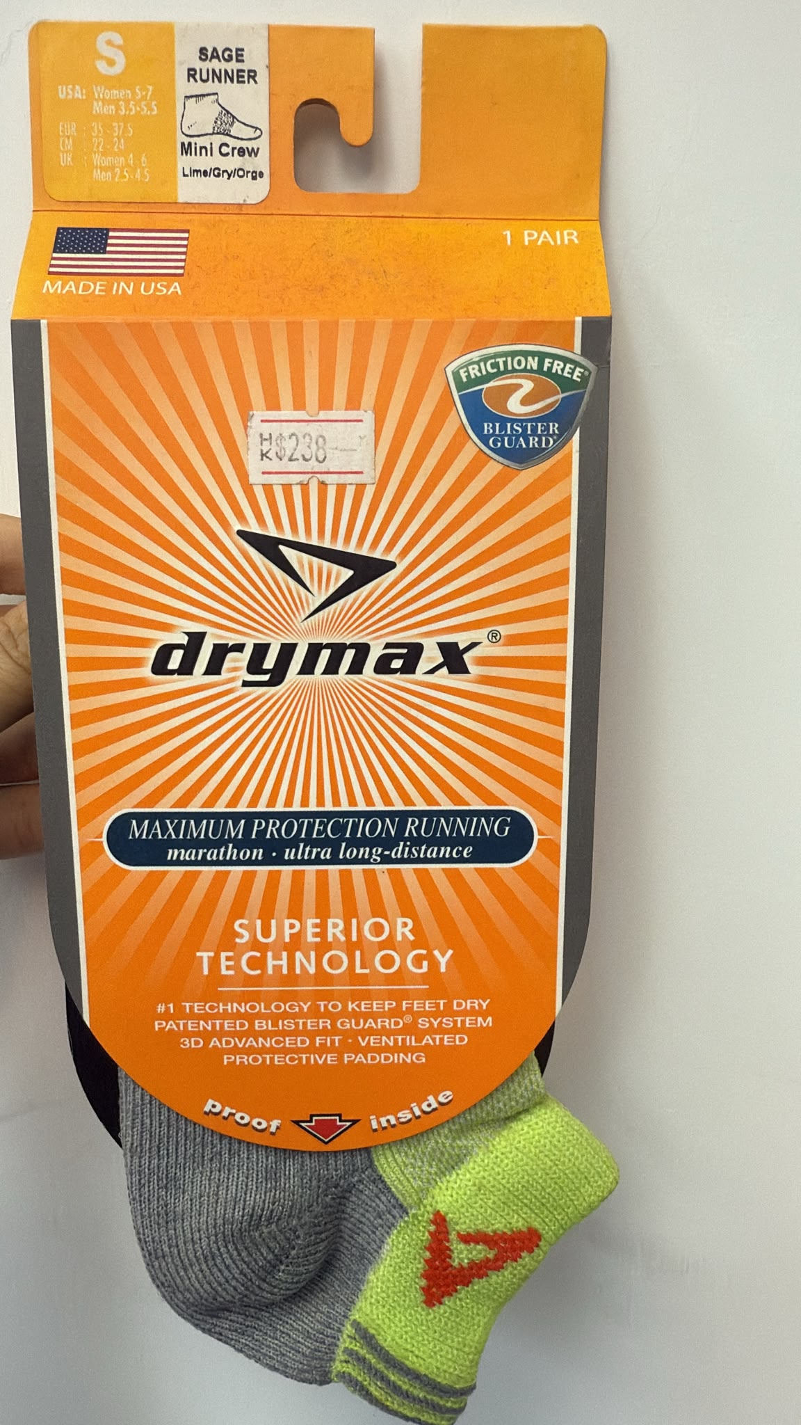 Drymax Sage Runner-Mini Crew Sock