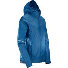 Salomon Women Agile Wind Print Hoodie Jacket - Lyons Blue